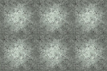 Seamless pattern with interesting doodles on colorfil background. Pano. Raster illustration.