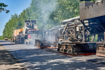 replacement of asphalt pavement by recycling, Asphalting with hot recycling