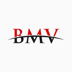 BMV initial overlapping movement swoosh horizon, logo design inspiration company
