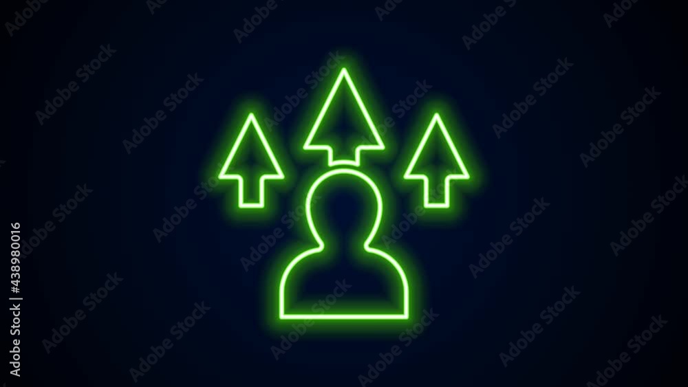 Poster glowing neon line web design and front end development icon isolated on black background. 4k video m