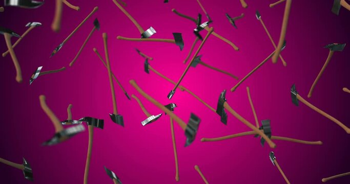 Fire Axe falling Slow Motion