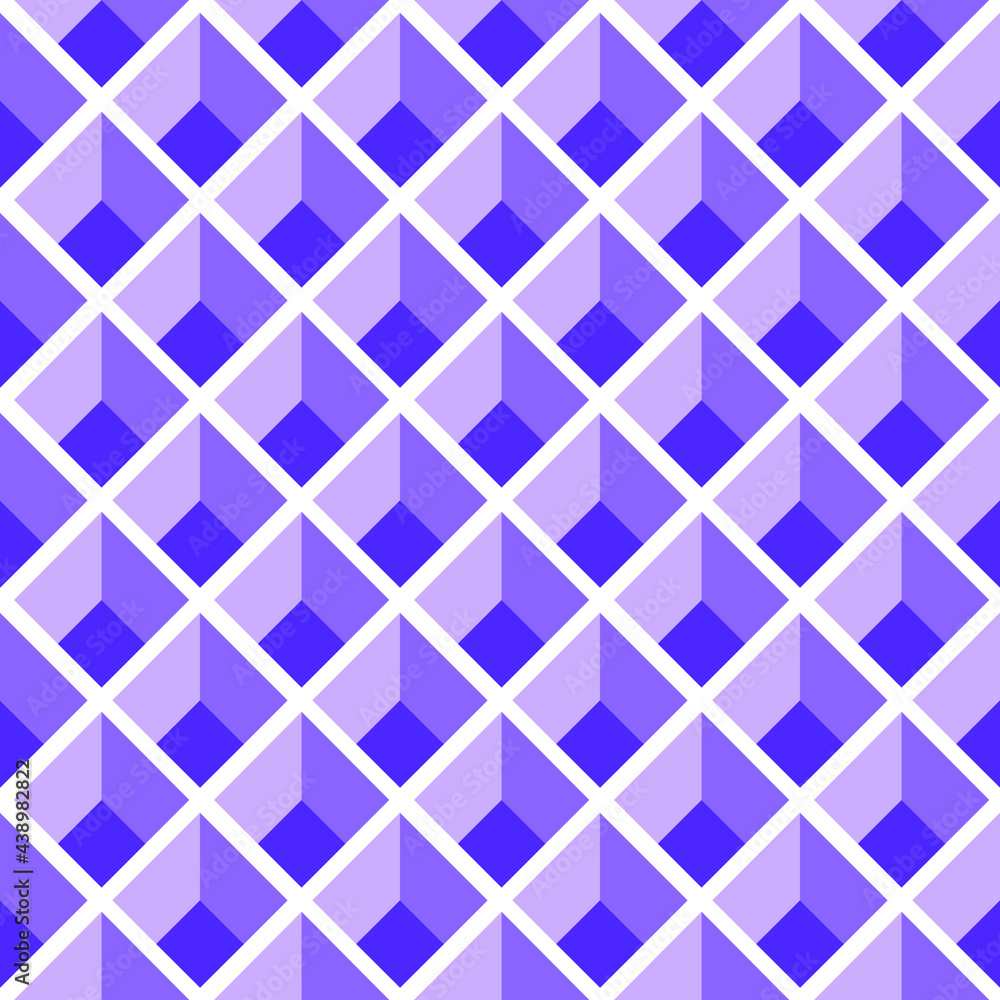 Leinwandbilder geometric seamless pattern with square diamond shapes. repeating 3d background.