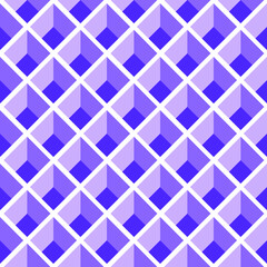Geometric seamless pattern with square diamond shapes. Repeating 3d background. 