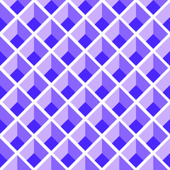 Geometric seamless pattern with square diamond shapes. Repeating 3d background. 