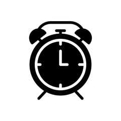 Clock icon solid style vector