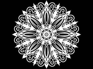 Mandala Logo design, Abstract Luxury Flower mandala ornament creative work. Hand drawing illustration. Digital art illustration