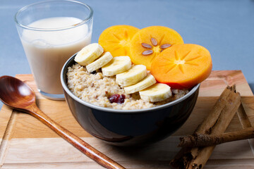 porridge with persimmons