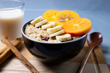 porridge with persimmons