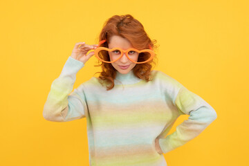 feeling flirty. funny girl wear big glasses. birthday party. express positivity. positive emotions.