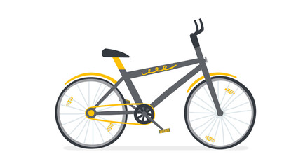 Hand drawn bicycle vector illustration isolated on white background. Cartoon flat sport bike. Trendy two wheel transport for active lifestyle in side view. Modern print design