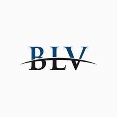 BLV initial overlapping movement swoosh horizon, logo design inspiration company