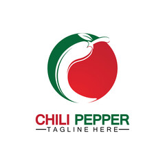 Chili pepper logo vector icon illustration design template