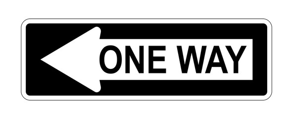 Traffic sign ONE WAY on white background, illustration