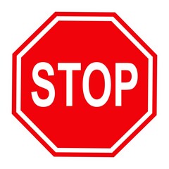 Traffic sign STOP on white background, illustration