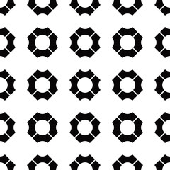 Four shapes make pattern. Seamless wallpaper ornament. Vector.