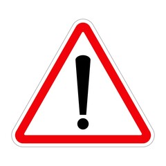 Traffic sign DANGER on white background, illustration