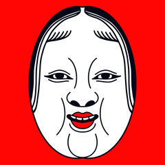 geisha mask icon vector illustration japanese culture