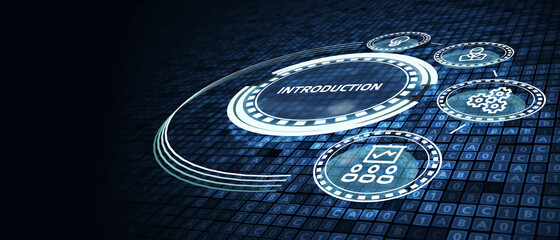 Business, Technology, Internet and network concept.  virtual screen of the future and sees the inscription: Introduction