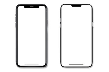 Smartphone similar to iphone xs max with blank white screen for Infographic Global Business Marketing Plan , mockup model similar to iPhonex isolated Background of ai digital investme - Clipping Path.