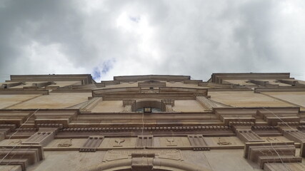 church in santa rosa de viterbo seen from below.