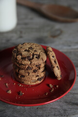 chocolate chip cookies on plate