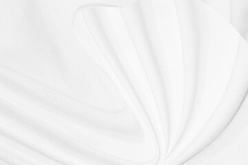 Fototapeta na wymiar beautiful clean fashion woven soft fabric abstract smooth curve shape decorative textile white background