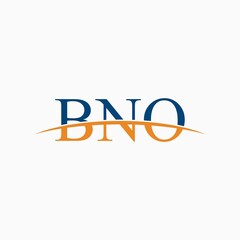 BNO initial overlapping movement swoosh horizon, logo design inspiration company