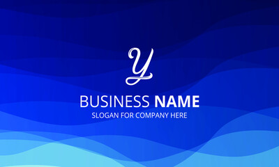 Stylish Blue Wave Business Background With Abstract Shapes