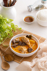 Delicious Nasi Kari Ayam Medan or Chicken Curry Rice from medan 