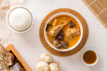 Delicious Nasi Kari Ayam Medan or Chicken Curry Rice from medan 
