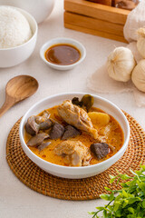 Delicious Nasi Kari Ayam Medan or Chicken Curry Rice from medan 