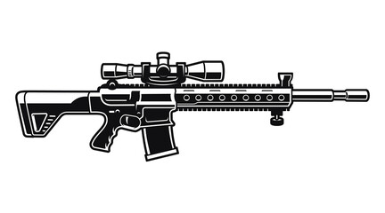 A sniper rifle vector illustration - obrazy, fototapety, plakaty