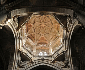 Vault of the Cathedral of San Martin (Saint Martin) in Ourense Orense, Galicia, Spain 