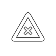 Restriction sign line outline icon