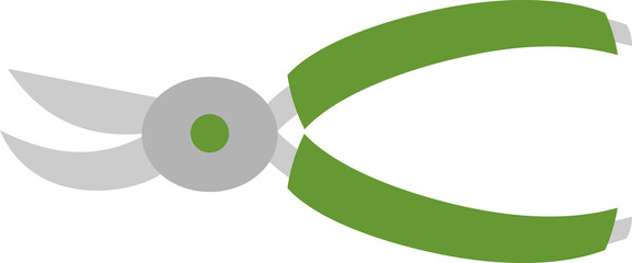 Obraz premium Garden pruner with green handles isolated on white background