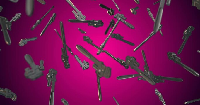 Monkey Wrench falling slow motion
