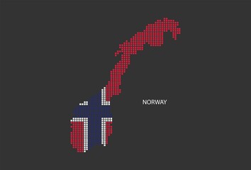 Norway map design flag Norway square, black background.