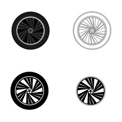 set of car wheel vector on white background - 439000625