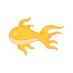vector illustration of fish. animal icon. fish icon. for logo,icon,symbol and mascot. yellow