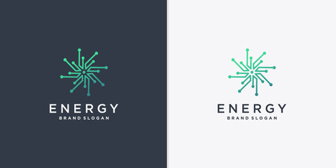 Abstract energy logo with creative line art style vector part 1