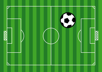 Vista aérea de un campo de futbol y balón © Gabrieuskal