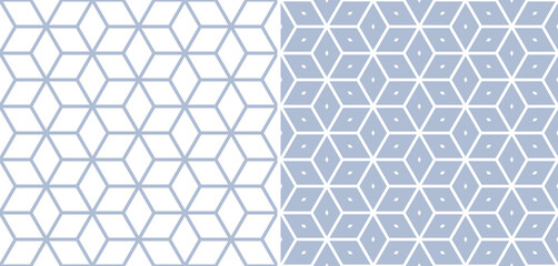 Seamless op art patterns with 3D illusion effect.