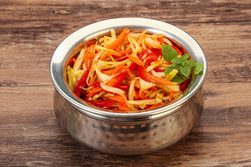 Cabbage salad with carrot and pepper