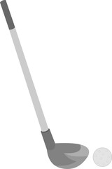 Vector illustration of golf club and ball