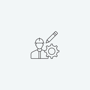 Worker vector icon illustration sign