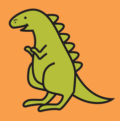 Cute happy vector dinosaur illustration
