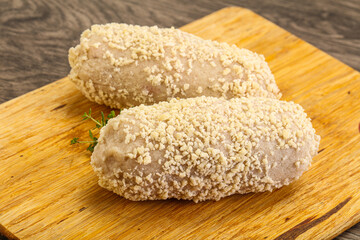 Raw chicken cutlet for roast