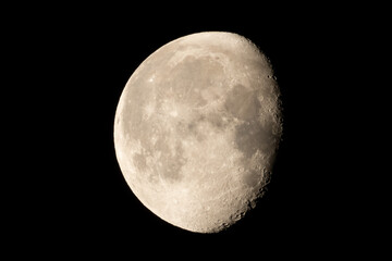 Waning gibbous Moon in the night sky