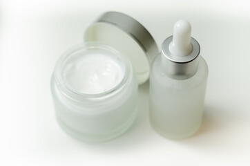 Luxury and expensive anti wrinkle cosmetics, facial serum and collagen cream for women