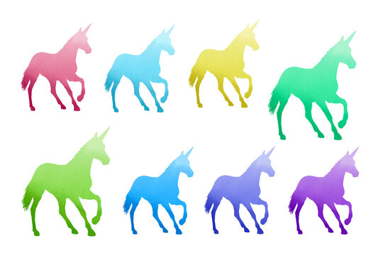 Unicorn clip art pack. Watercolor basis graphics, sublimation backgrounds